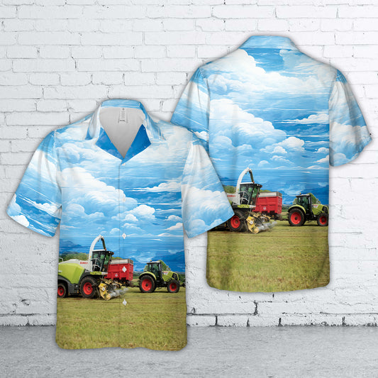 Claas Jaguar 850 + Claas Axion 810 Hawaiian Shirt