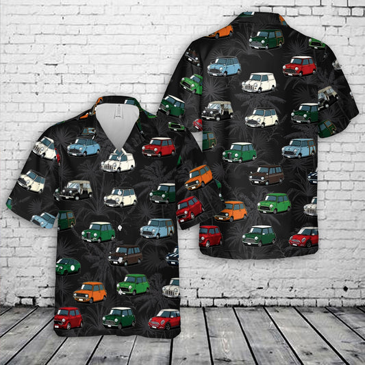 Classic Mini Car Icon Vintage Hawaiian Shirt