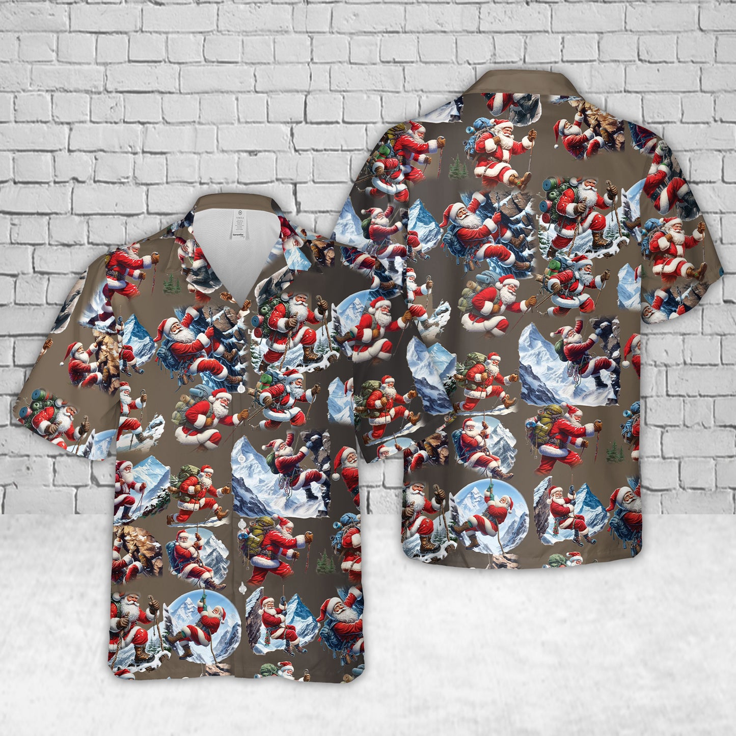 Climbing Santa Christmas Hawaiian Shirt