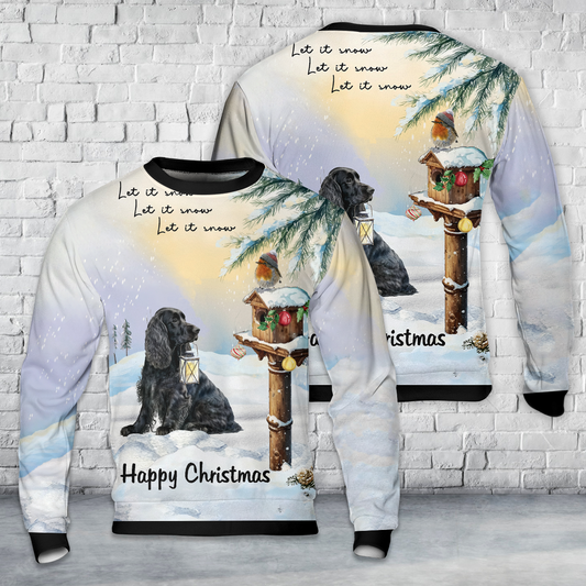 Cocker Spaniel (Black) Dog Christmas AOP Christmas Sweater