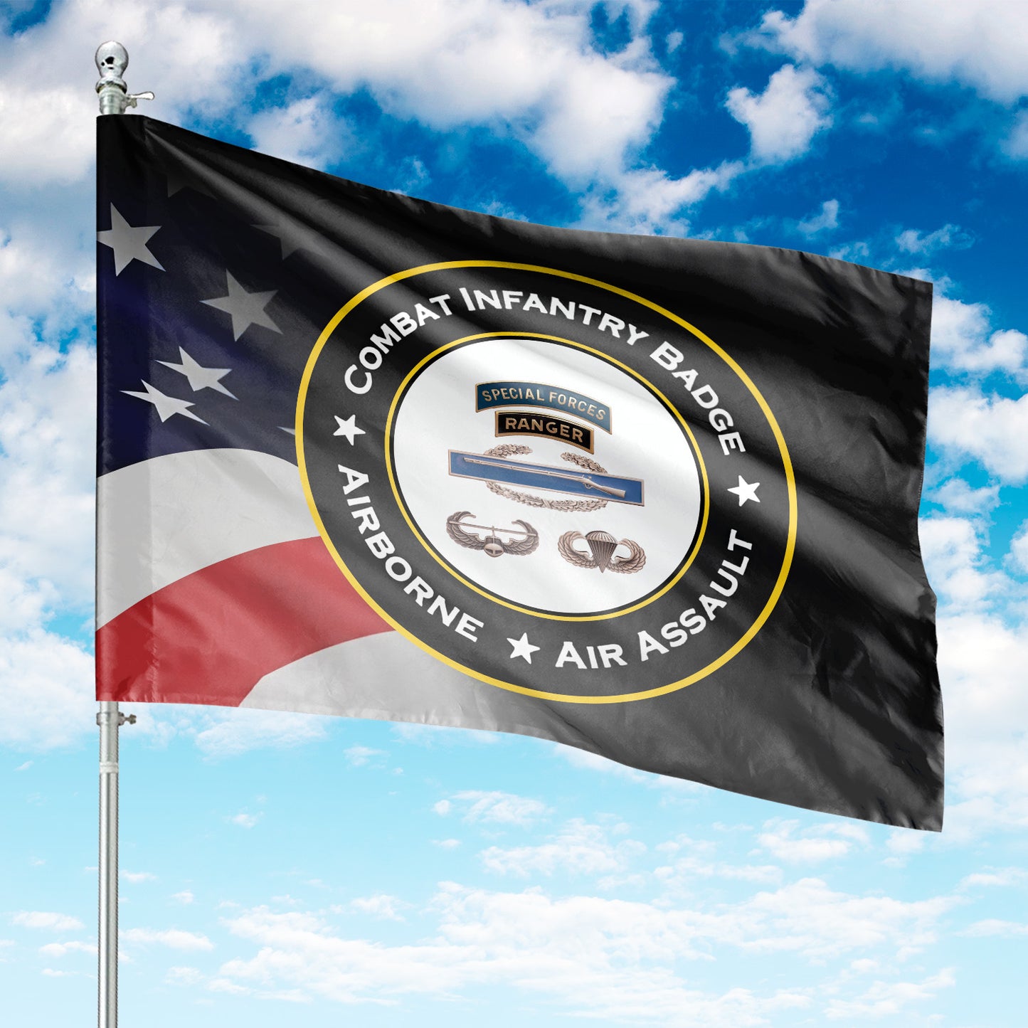 Combat Infantry Badge Cib Airborne Air Assault House Flag