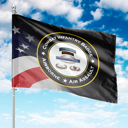 Combat Infantry Badge Cib Airborne Air Assault House Flag