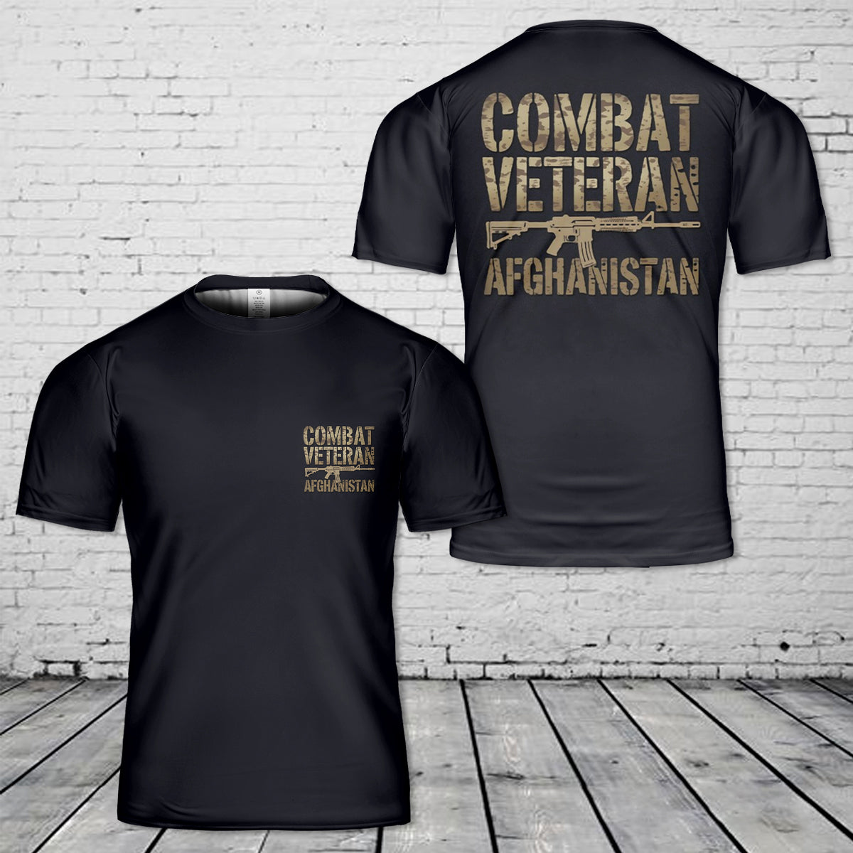 Combat Veteran Afghanistan T-Shirt 3D