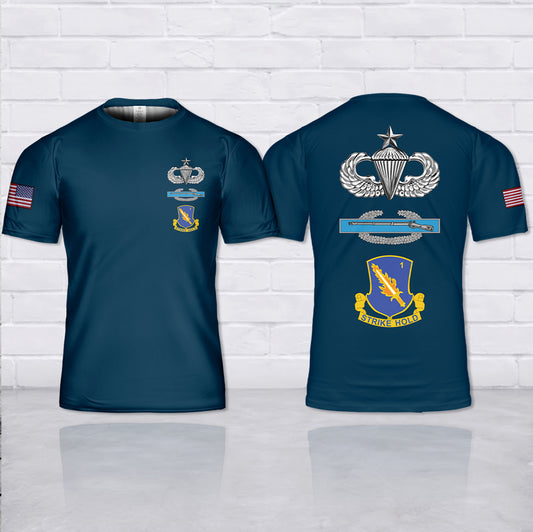 Combat jump wings 1 star, Combat Infantry Badge 1-504 PIR 3D T-Shirt