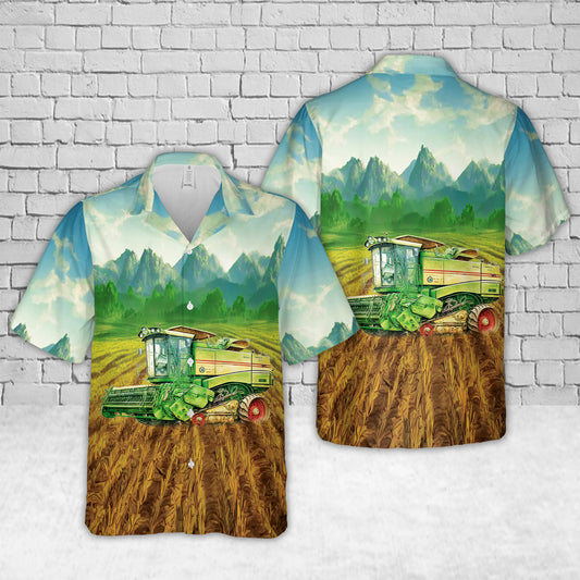 Combine Harvester Tractor Hawaiian Shirt