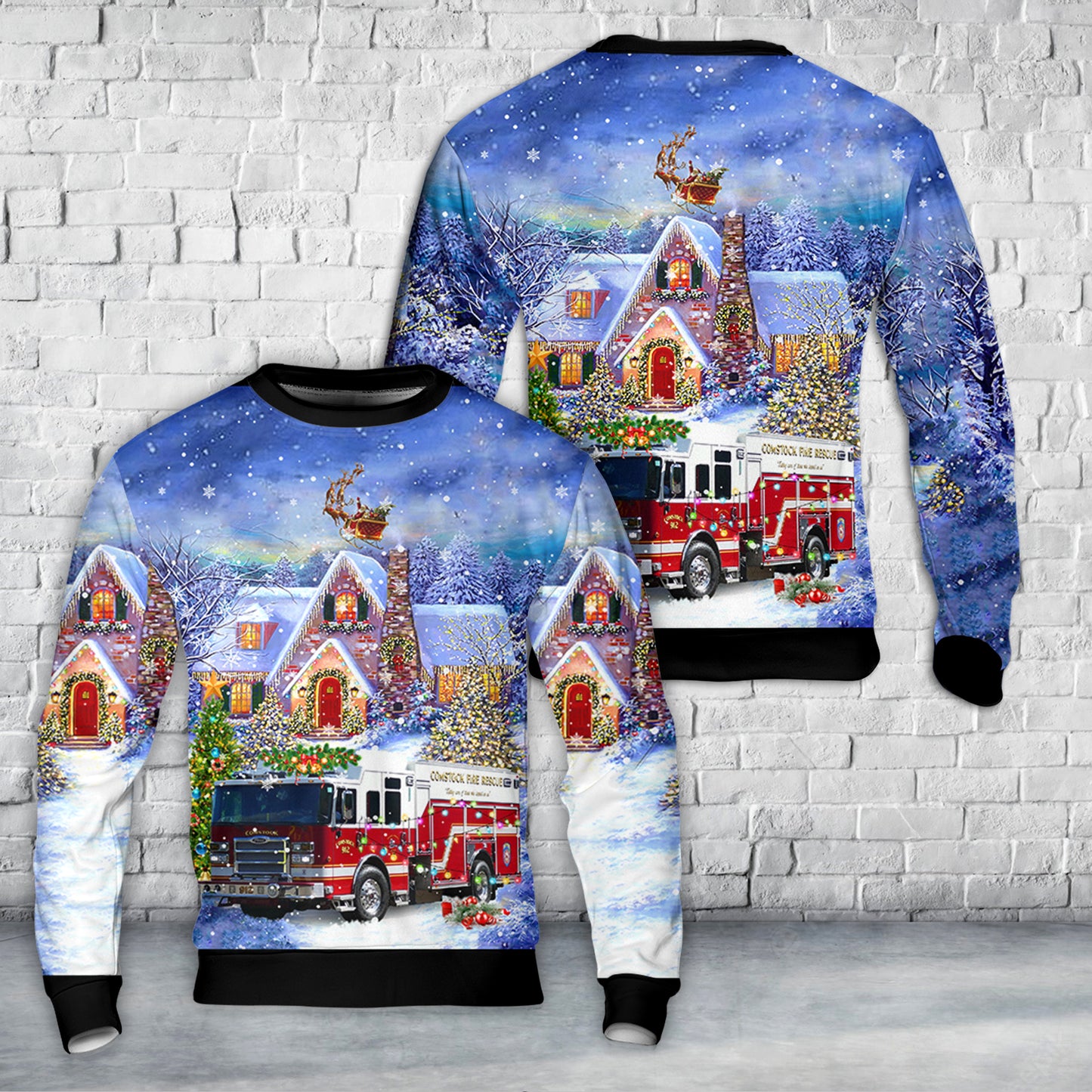 Comstock Fire & Rescue, Kalamazoo, Michigan Christmas Sweater