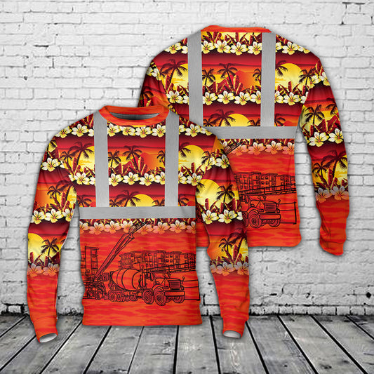Concrete Mixer Tropical Christmas AOP Sweater