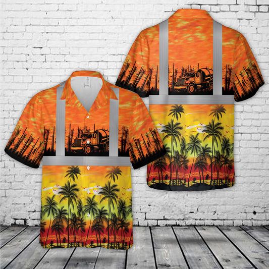 Concrete Mixer Truck Tropical Hawaiian Shirt