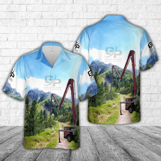 Concrete Pump Truck Hawaiian Shirt