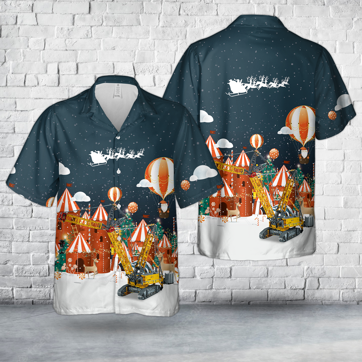 Construction Liebherr Crawler Crane LR 13000 Christmas Hawaiian Shirt