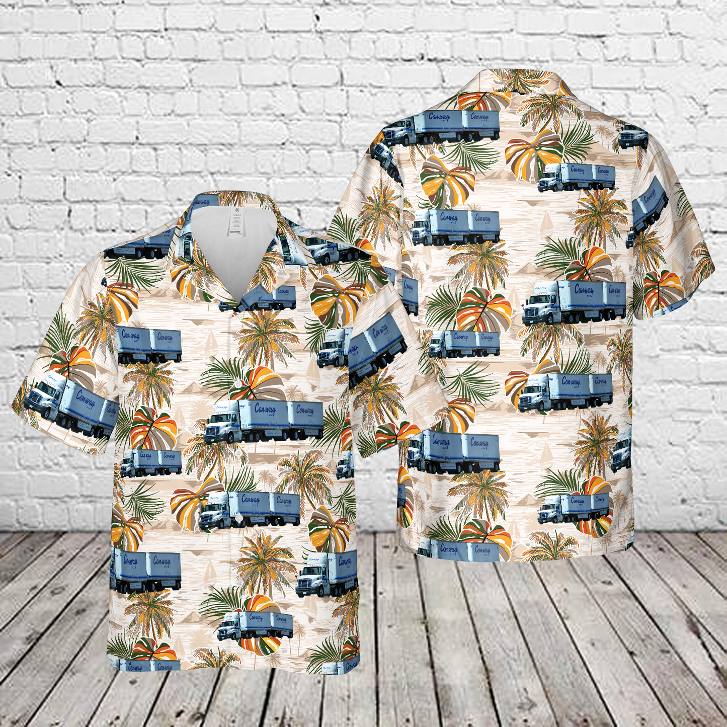 Conway Freight Freightliner Cascadia with Doubles (NV) Hawaiian Shirt