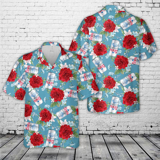 Coors Light Floral, Flowers, Beer Hawaiian Shirt