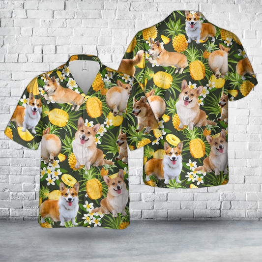 Corgi Tropical Hawaiian Shirt