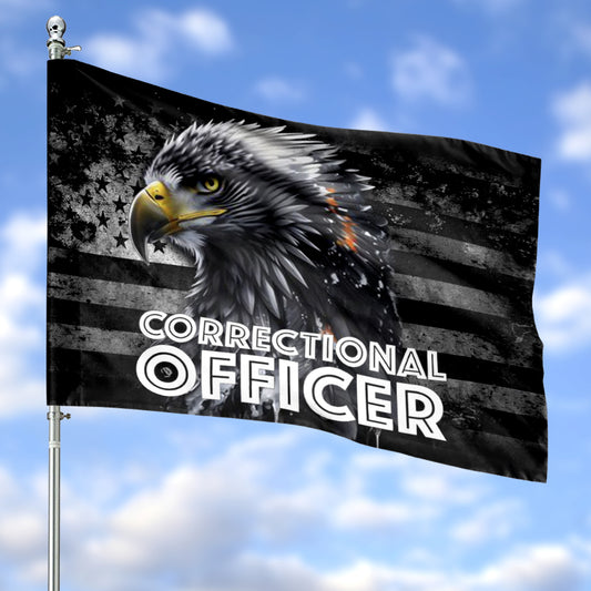 Correctional Officer Eagle Patriotic House Flag