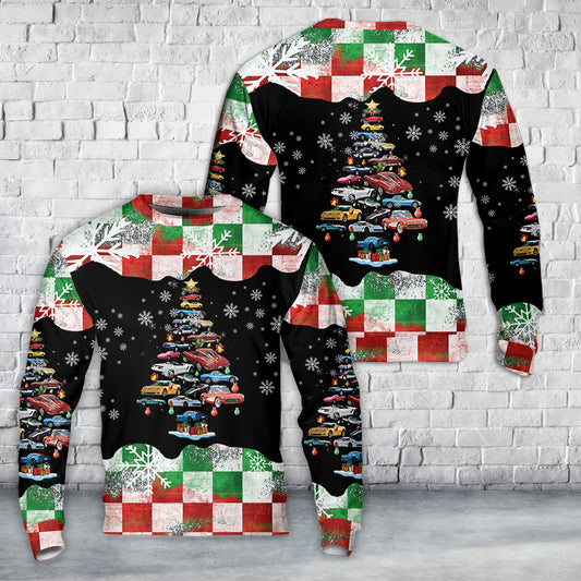 Corvette Christmas Tree Christmas AOP Sweater