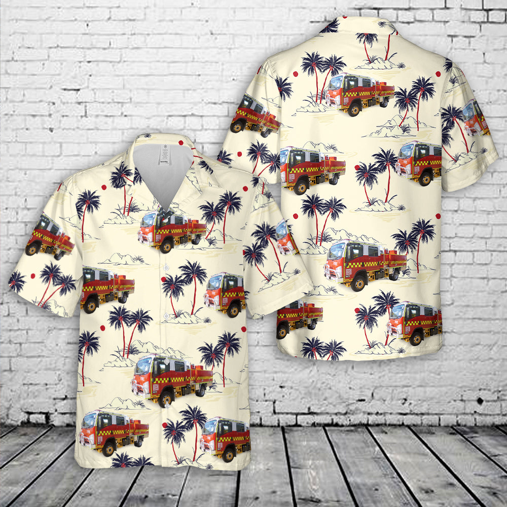 Country Fire Authority Light Tanker Isuzu NPS single cab Hawaiian Shirt