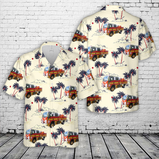 Country Fire Authority Light Tanker Isuzu NPS single cab Hawaiian Shirt