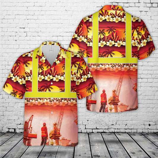 Crane Operator Tropical Hawaiian Shirt