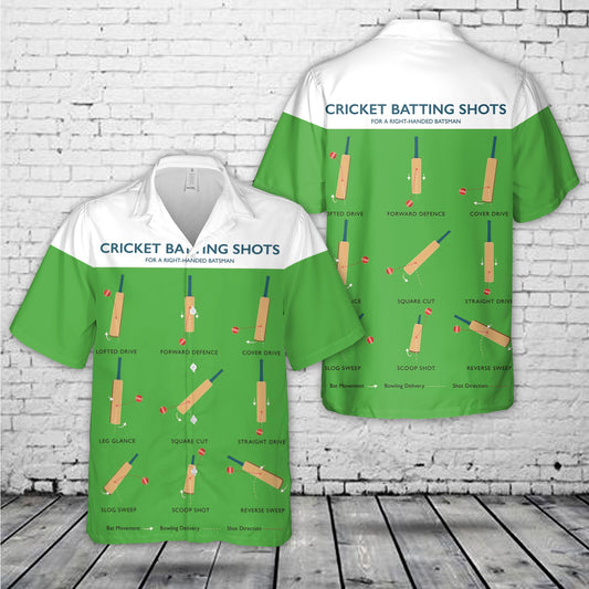 Cricket Batting Shots Hawaiian Shirt