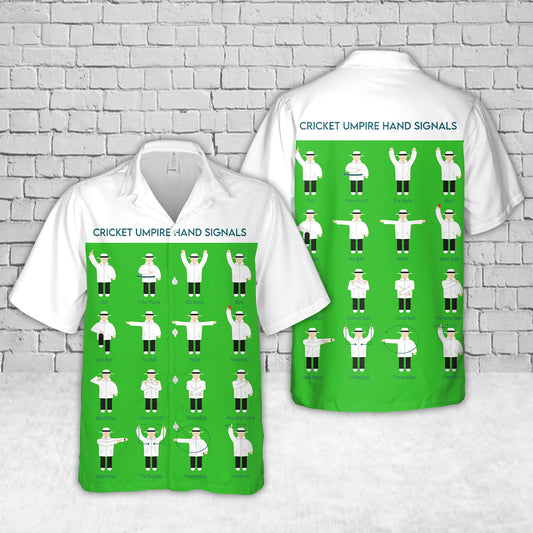 Cricket Umpire Hand Signals Hawaiian Shirt