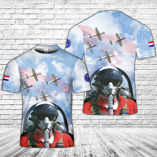 Croatian Air Force Wings of Storm Krila Oluje aerobatic display team T-Shirt 3D