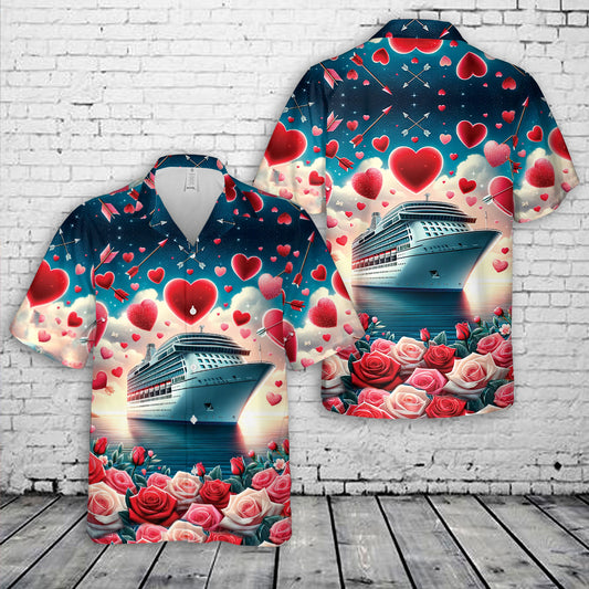 Cruise Ship Happy Valentine's Day Hawaiian Shirt