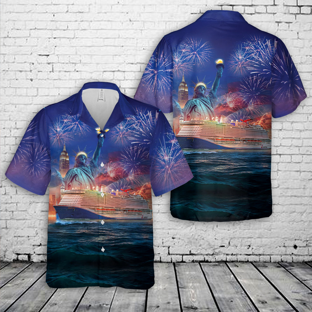 Cruise Ship Mardi Gras, 4th Of July Hawaiian Shirt