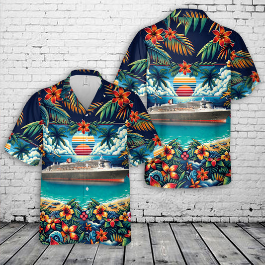 Cunard Ocean Liner Queen Mary 2 Hawaiian Shirt