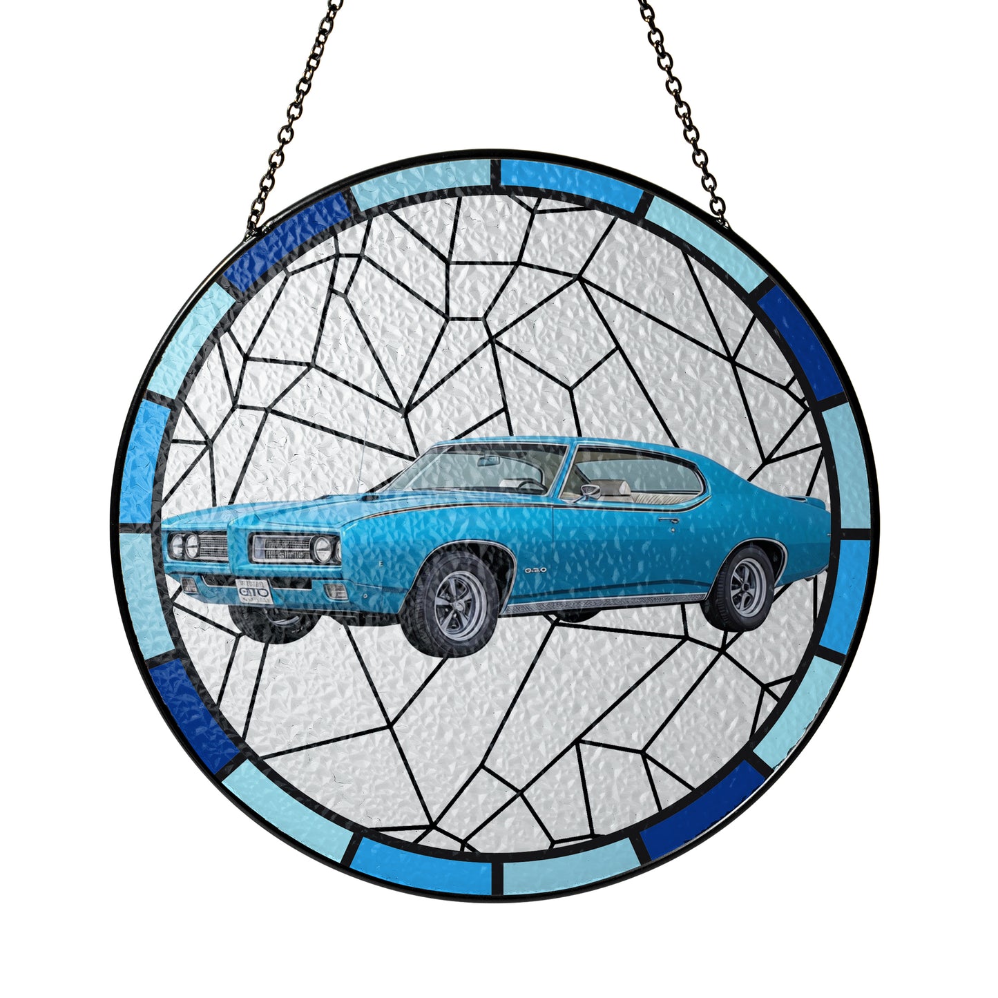 Custom 1969 Pontiac GTO Stained Glass Suncatcher for Window Hanging