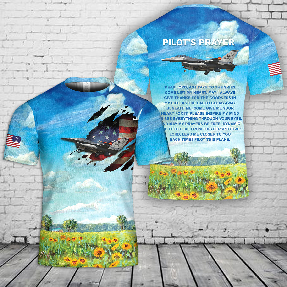 Custom Airplane Pilots prayer 3D T-Shirt