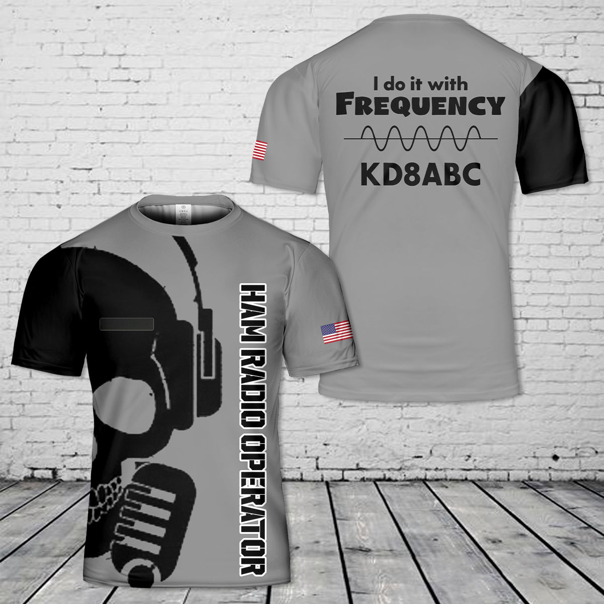 Custom Call Sign Ham Radio Amateur Radio 3D T-Shirt