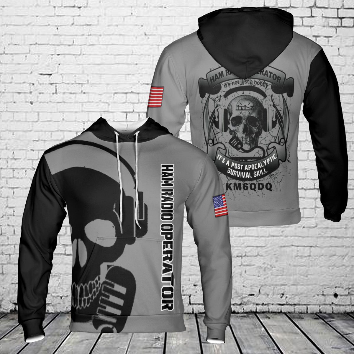 Custom Call Sign Ham Radio Operator 3D Hoodie