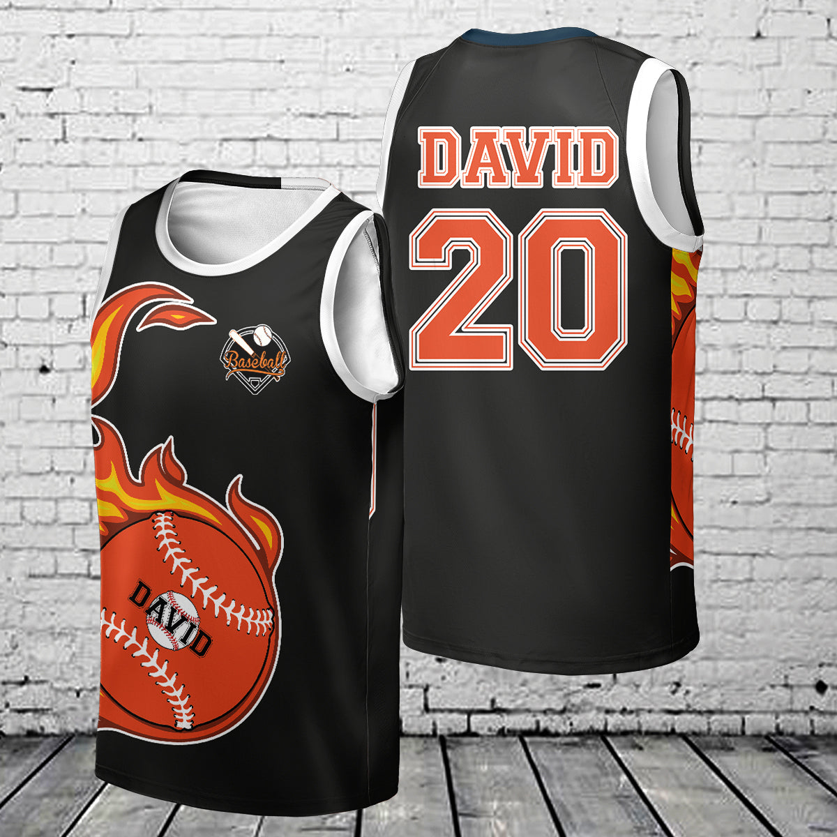 Custom Color Ball, Team Name, Number & Name AOP Sleeveless Jersey Tank Top