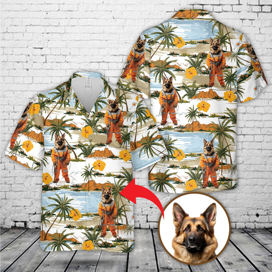 Custom Dog Face Electrician Standing Look Like A Hero Hawaiian Shirt