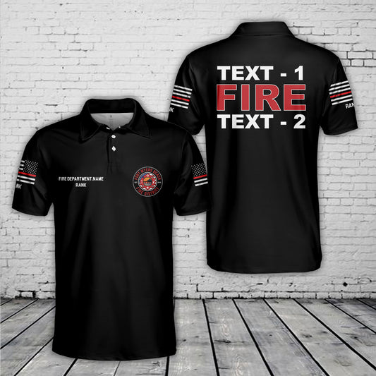 Custom Fire Department Name, Rank & Motto Polo Shirt