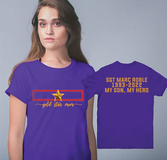 Custom Gold Star Mother's Day Women's T-shirt Gildan 5000L (Made In US)