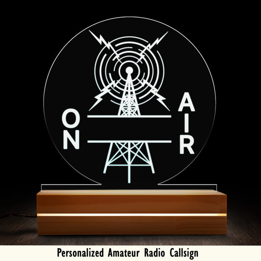 Custom Ham Radio Amateur Radio Callsign Photo Night Light