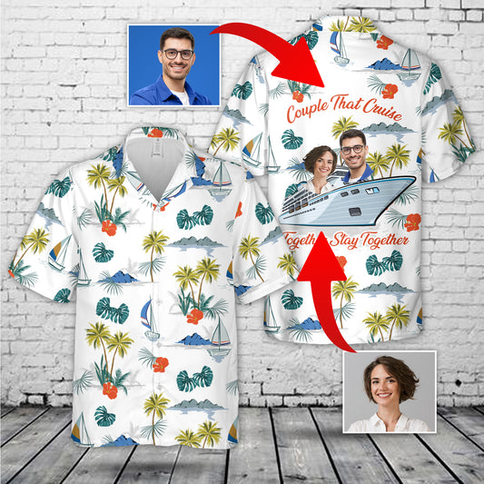 Custom Image Cruising Couple Hawaiian Shirt