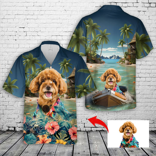 Custom Image Dog Tropical Regular Fit Hawaiian Shirt