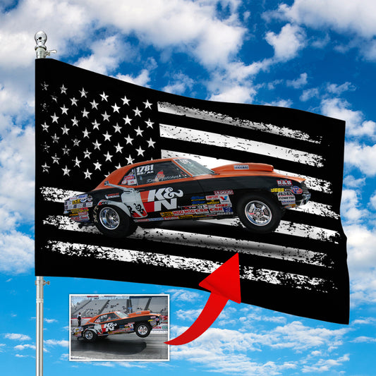 Custom Image Drag Racing American Flag