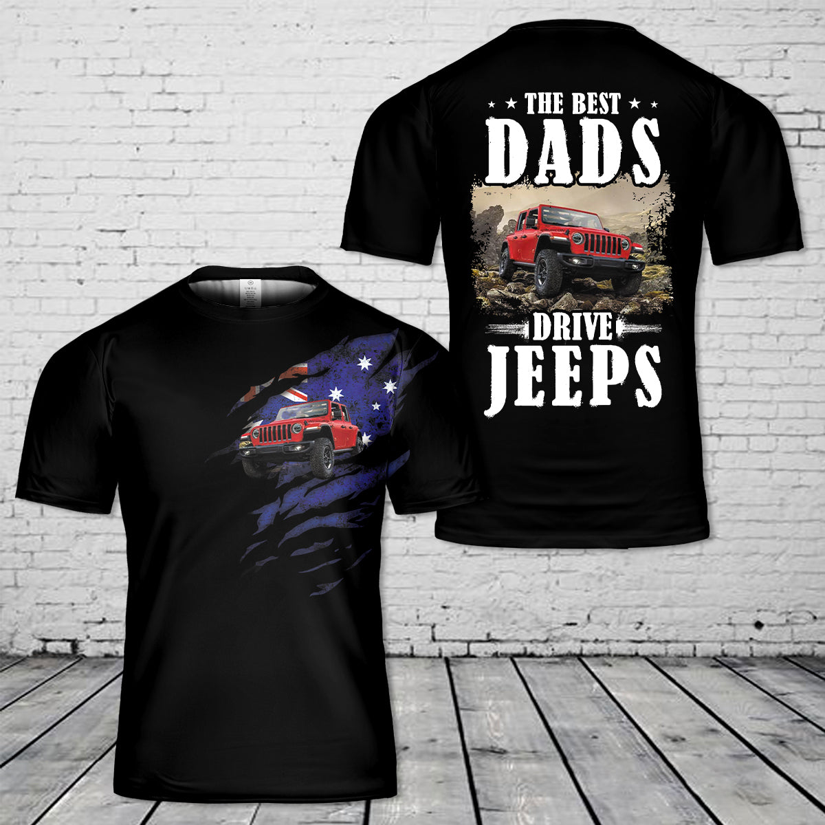 Custom Image Jeep Dad Australia, Father's Day 3D T-Shirt
