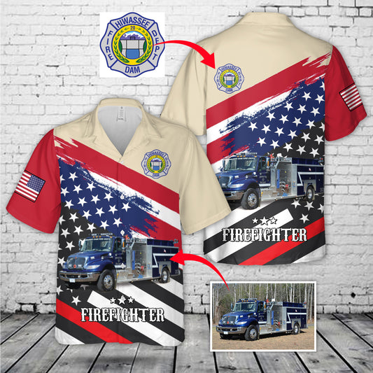 Custom Logo & Fire Truck Hawaiian Shirt