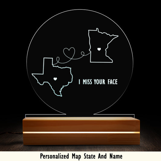 Custom Map State And Name Two Map Photo Night Light