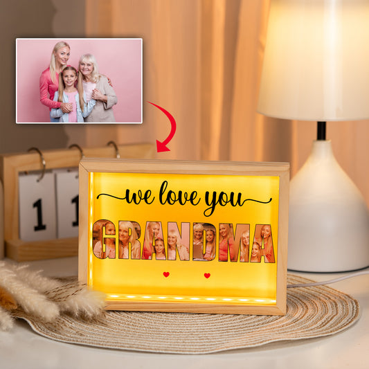 Custom Nam And Pictures Mother’s Day Gift For Grandma Photo Frame Light Box