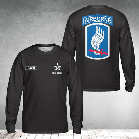 Custom Name 173rd Airborne Brigade Assn Army Unit AOP Long Sleeve Shirt