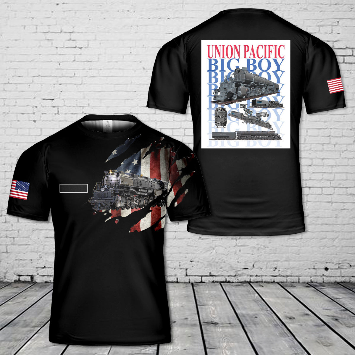 Custom Name Union Pacific Steam Locomotive 4014 BIG BOY T-Shirt 3D