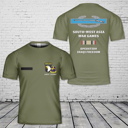 Custom Name 101st Airborne Division 1-502nd INF 3D T-Shirt