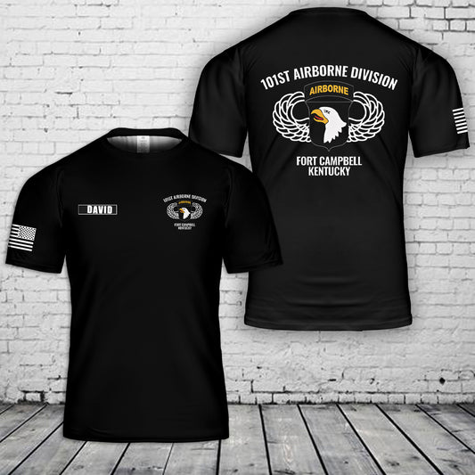 Custom Name 101st Airborne Division Fort Campbell, Kentucky 3D T-Shirt