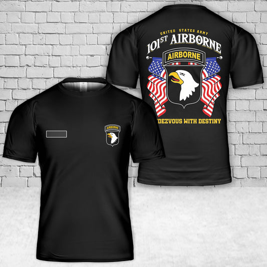 Custom Name 101st Airborne Paratrooper US Army Veteran T-Shirt 3D