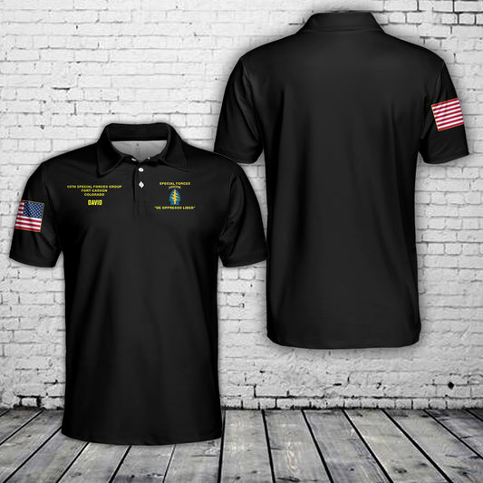 Custom Name 10th Special Forces Group Polo Shirt
